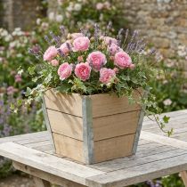 Artikel Blumenkasten Holz Beige Shabby Chic 19x19x15,5 cm