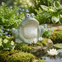 Artikel Keramikfrosch Dekofigur 13 cm Grün-Weiß für Innenräume