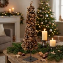 Artikel Zapfenbaum aus Naturzapfen 50 cm hoch, Ø 14 cm, mit schwarzem Sockel