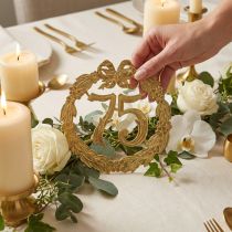 Artikel Jubiläumsdeko Zahl 75 aus Karton Ø24cm Gold für Festdekoration