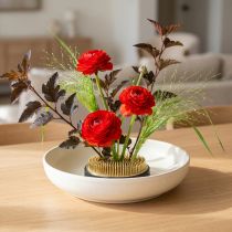 Artikel Runder Blumenigel aus Messing mit Kunststoff-Schoner, Ø 12 cm, für Ikebana und Blumengestecke