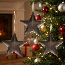 Artikel Christbaumschmuck Sterne aus Metall Ø15 cm Schwarz Gold 3 Stück