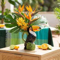 Artikel Keramikvase Tukan 20×10×24 cm bunt für Trockenblumen