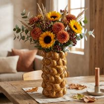 Artikel Blumenvase Keramik Ø15cm H29cm braun mit Feigen-Motiv