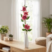 Artikel Clematiszweig Kunstblume mit 5 Blüten in Pink-Weiß, L84cm