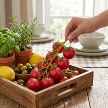 Artikel Dekoration künstliche Strauchtomaten aus Kunststoff Ø 3,5 cm rot