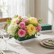 Artikel OASIS® Table Deco Mini Steckschaum mit Kunststoffschale, 13x9x5cm, Grün/Weiß, 8 Stück
