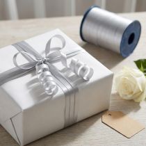 Artikel Kräuselband Silber 10mm x 250m aus Polypropylen – Geschenk- und Dekorationsband