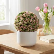 Artikel Deko-Kugel künstliche Blumen Ø18 cm Rosa-Grün Kunststoff