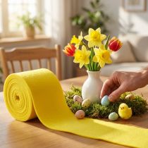 Artikel Filzband aus Schafwolle Gelb 15cm x 5m für Dekorationen