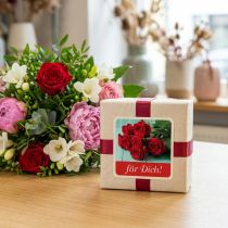 Artikel Selbstklebende Etiketten 3,5x3,5cm Motiv Rosen "Für Dich" 500 Stück