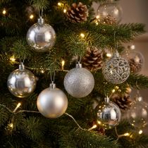 Artikel Weihnachtskugeln Kunststoff Silber Ø6cm 16er-Set