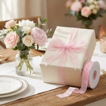 Artikel Spitzenband aus Polyester 20mm x 20m Rosa für Dekoration