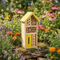 Artikel Insektenhotel aus Holz mit gelbem Dach, H26cm, für den Garten