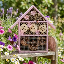 Artikel Balkon Insektenhotel Holz Solarbeleuchtung Rosa 23x24cm