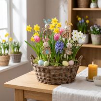 Artikel Blumenstecker Holz Osterhase 8cm, bunte Hasenfigur, 8 Stück