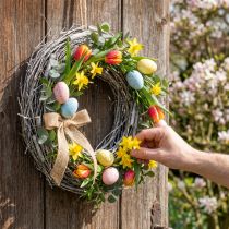 Artikel Deko Kranz Holz Ø30 cm geweißt aus Reben für Frühlings- und Osterdekoration