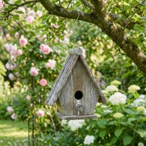 Artikel Deko-Vogelhaus Holz Grau 22cm hängend für Innenbereich