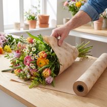 Artikel Manschettenpapier Seidenpapier Rolle 25cm x 100m Weiß Sterne Natur