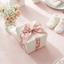 Artikel Geschenkband mit Babyfüßen Rosa 25 mm 16 m Kunststoff