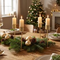 Artikel Kerzenhalter Adventskranz Gold Metall 26cm x 14,5cm