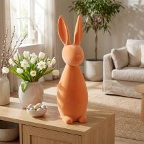 Artikel Dekofigur Hase Beflockt Kunststoff Orange-Apricot 69cm