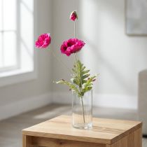 Artikel Künstliche Mohnblume 70 cm Pink mit Knospe und Blättern