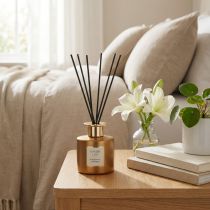 Artikel Raumduft Diffusor aus Glas mit Duftstäbchen Ginger Lily 150ml in Bronze-Gold