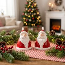Artikel Keramik Weihnachtsmann Figuren Rot 13 cm im 2er-Set