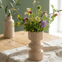 Artikel Blumenvase Metall zylindrisch Ø9cm H17,5cm cappuccino-braun mit Emaille