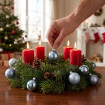 Artikel Mini Weihnachtskugeln aus Glas 40 mm Blau Matt und Metallic 32 Stück
