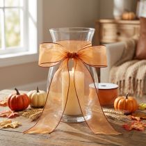 Artikel Chiffonband Organza Orange 40mm x 20m Schleifenband mit Drahtkante