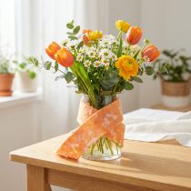 Artikel Filzband aus Schafschurwolle mit Gänsefedern, 15cm x 5m, Orange