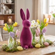 Artikel Hase Beflockt Dekohase Violett 15×15,5×47 cm