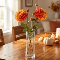 Artikel Künstliche Dahlien Orange-Rot 80cm 2er-Set