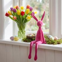 Artikel Kantenhocker Osterhase beflockt 56 cm Pink