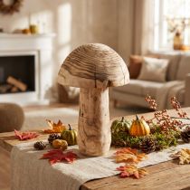 Artikel Holz-Deko-Pilz aus Paulownia-Holz Ø21 cm H33 cm für Innenbereich