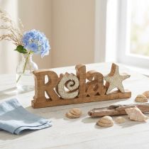 Artikel Maritime Tischdeko Relax aus Mangoholz 28×10 cm