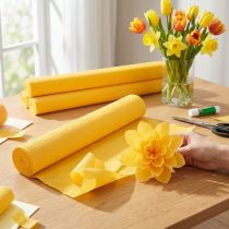 Artikel Floristenkrepppapier Sonnengelb 50×250 cm 5er-Pack