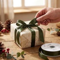 Artikel Taftband Moosgrün 10mm x 50m für Geschenkverpackungen und Dekoration