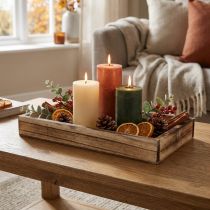 Artikel Holztablett geflammt rechteckig 30×15×3cm für Tischdeko