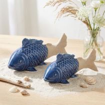 Artikel Keramik Fisch Deko Blau Beige 20×8×8,5cm 2er Set