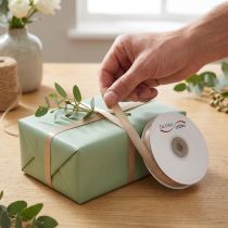 Artikel Geschenkband Beige 10mm Stoffband für Verpackungen 50m