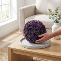 Artikel Deko Kugel aus Kunststoff Ø18cm in Lila und Dunkelgrün