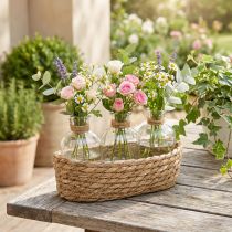 Artikel Deko-Korb aus Seegras mit 3 Glasflaschen 22×11,5×14 cm Natur