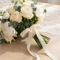 Artikel Samtband Creme 10mm x 20m aus Polyamid auf Rolle