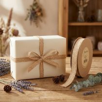 Artikel Geflochtenes Geschenkband Papier 20mm x 10m Naturbraun