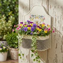 Artikel Hängender Blumenkasten Metall Creme 29cm mit Bienenmotiv
