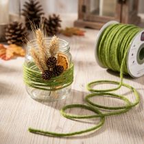Artikel Wollschnur Moosgrün 3mm 100m mit Jutekern für Dekoration