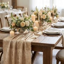 Artikel Tischband Polyester Vintage-Look Gold Beige 47cm x 1,5m